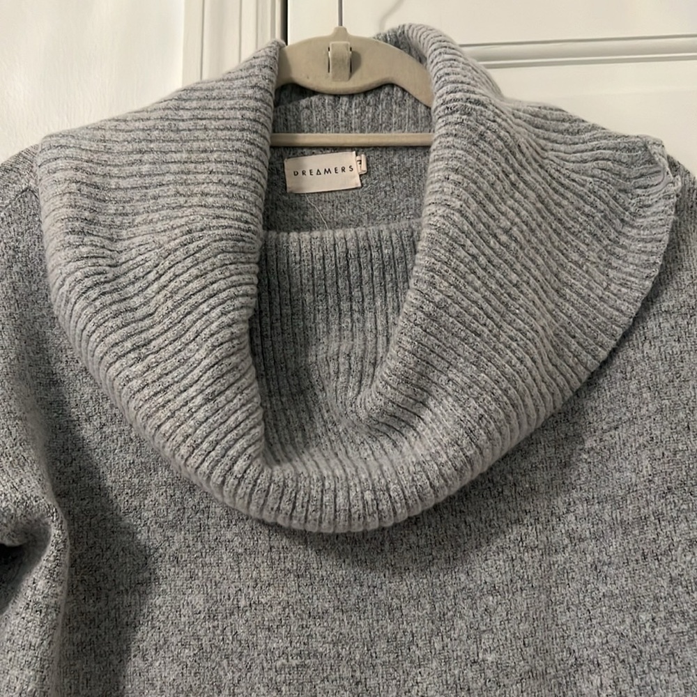 Oversized Cowl Neck Sweater Gray XS - Picture 5 of 9